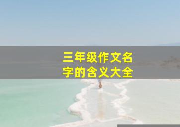 三年级作文名字的含义大全