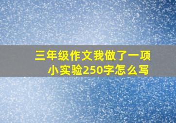 三年级作文我做了一项小实验250字怎么写