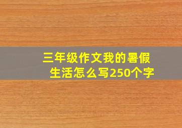 三年级作文我的暑假生活怎么写250个字