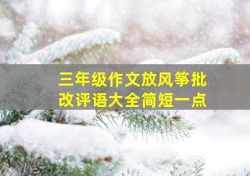 三年级作文放风筝批改评语大全简短一点