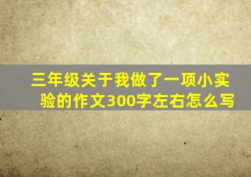 三年级关于我做了一项小实验的作文300字左右怎么写