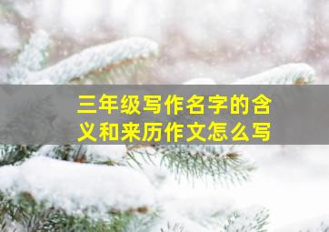 三年级写作名字的含义和来历作文怎么写