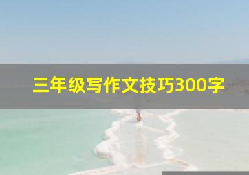 三年级写作文技巧300字