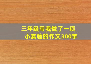 三年级写我做了一项小实验的作文300字