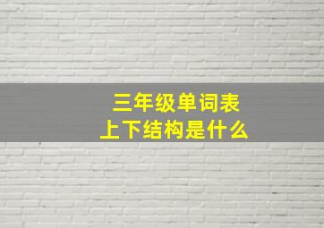 三年级单词表上下结构是什么