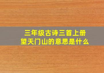 三年级古诗三首上册望天门山的意思是什么