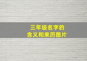 三年级名字的含义和来历图片