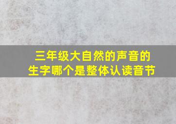 三年级大自然的声音的生字哪个是整体认读音节