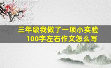 三年级我做了一项小实验100字左右作文怎么写