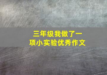 三年级我做了一项小实验优秀作文