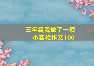 三年级我做了一项小实验作文100