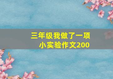 三年级我做了一项小实验作文200