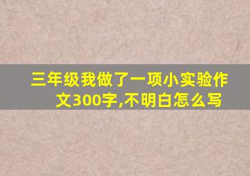 三年级我做了一项小实验作文300字,不明白怎么写