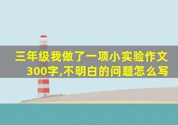 三年级我做了一项小实验作文300字,不明白的问题怎么写