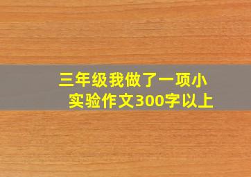 三年级我做了一项小实验作文300字以上