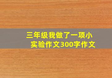 三年级我做了一项小实验作文300字作文