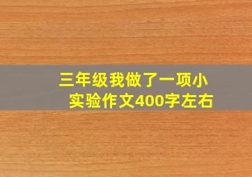 三年级我做了一项小实验作文400字左右