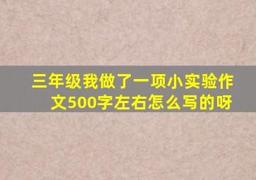 三年级我做了一项小实验作文500字左右怎么写的呀