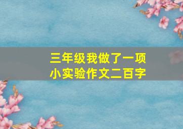 三年级我做了一项小实验作文二百字