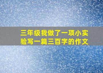 三年级我做了一项小实验写一篇三百字的作文