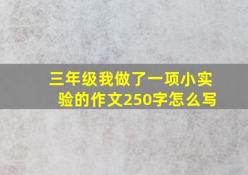 三年级我做了一项小实验的作文250字怎么写