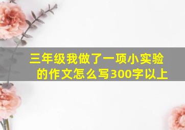 三年级我做了一项小实验的作文怎么写300字以上