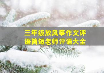 三年级放风筝作文评语简短老师评语大全