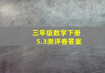 三年级数学下册5.3测评卷答案