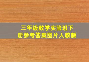 三年级数学实验班下册参考答案图片人教版