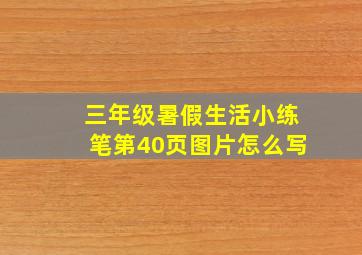 三年级暑假生活小练笔第40页图片怎么写