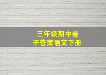 三年级期中卷子答案语文下册