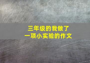 三年级的我做了一项小实验的作文