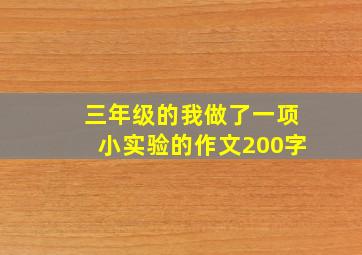 三年级的我做了一项小实验的作文200字