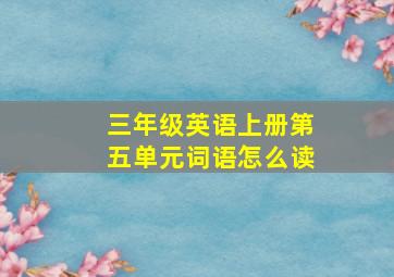 三年级英语上册第五单元词语怎么读