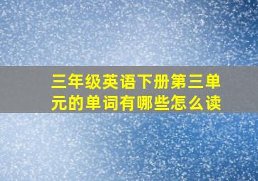 三年级英语下册第三单元的单词有哪些怎么读