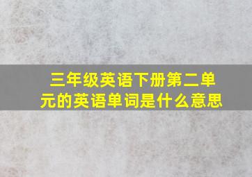 三年级英语下册第二单元的英语单词是什么意思