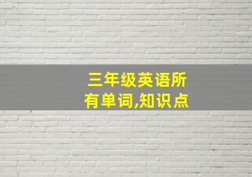 三年级英语所有单词,知识点