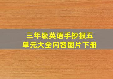 三年级英语手抄报五单元大全内容图片下册