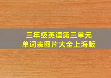 三年级英语第三单元单词表图片大全上海版