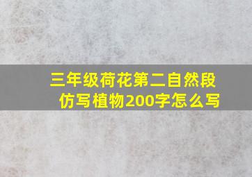 三年级荷花第二自然段仿写植物200字怎么写