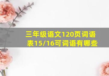 三年级语文120页词语表15/16可词语有哪些