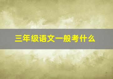 三年级语文一般考什么