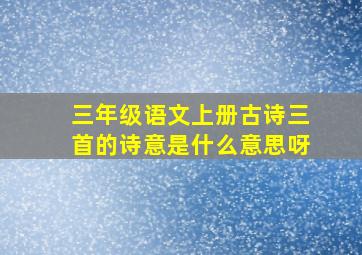 三年级语文上册古诗三首的诗意是什么意思呀