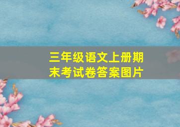 三年级语文上册期末考试卷答案图片