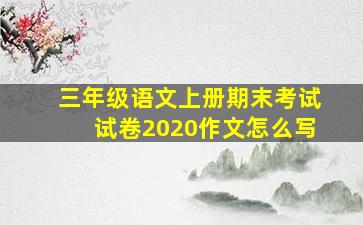 三年级语文上册期末考试试卷2020作文怎么写