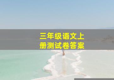 三年级语文上册测试卷答案