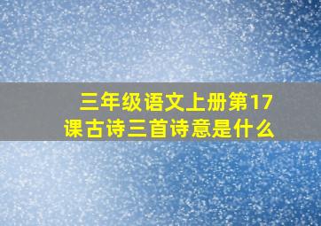 三年级语文上册第17课古诗三首诗意是什么