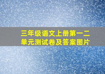 三年级语文上册第一二单元测试卷及答案图片