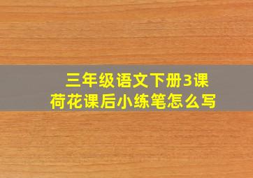 三年级语文下册3课荷花课后小练笔怎么写