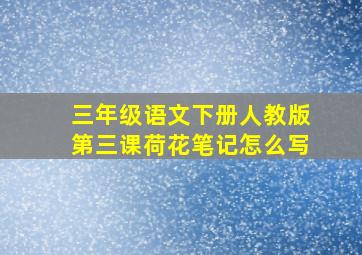 三年级语文下册人教版第三课荷花笔记怎么写